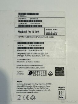 Apple MacBook Pro 14" M3 US 2023 8GB 1TB Vesmírně šedý DPH - 9