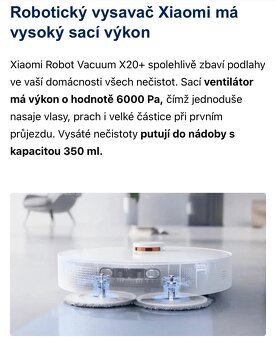 Robotický vysavač - Xiaomi robot vacuum X20+ - 9