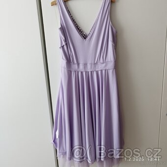 Krásné lila společenské midi šaty GODDIVA, vel. 14 - 9