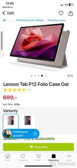 Tablet Lenovo 12,7’’ + kryt - 9