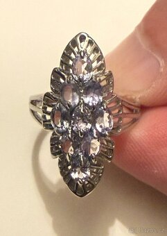 Stříbrný prsten přírodní tanzanity - 9