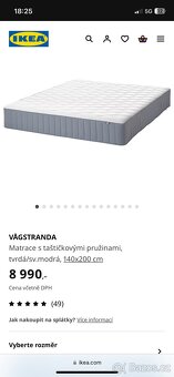 VÅGSTRANDA Matrace 140-200cm s taštičkovými pružinami - 9