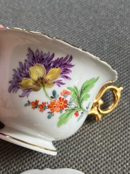 Míšeň Meissen Porcelánový moka šálek s podšálkem - 9
