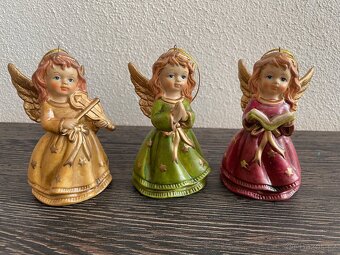 Luxusní set porcelánových 🎄 vánočních andělíčků 🔔 zvonečků - 9
