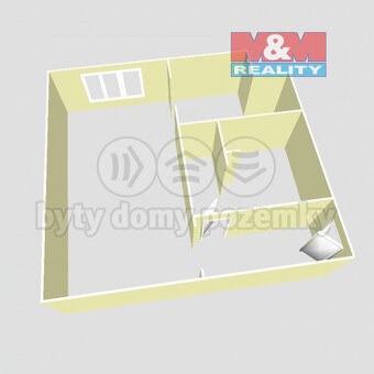 Pronájem bytu 1+kk, 35 m², Poděbrady, ul. Fügnerova - 9