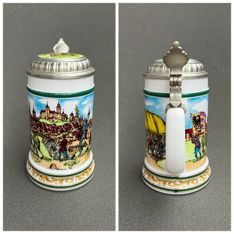 Korbel s cínovým víkem Rytířský turnaj 500ml, BMF - 9