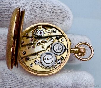 14K ZLATÉ KAPESNÍ HODINKY REMONTOIR S FLORÁLNÍM MOTIVEM - 9