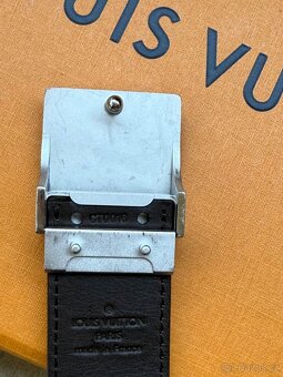 Louis Vuitton Damier Ebene Canvas Belt, hnědý pásek - 9