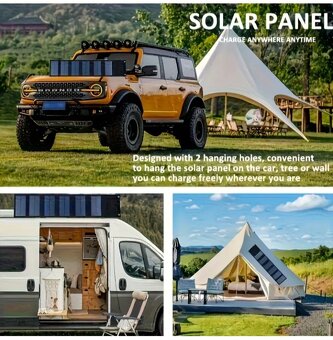 Skládací solární panel, 5 foto-článků, černý - NOVÝ - 9