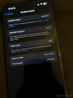 IPhone 15 pro MAX 512GB 91% Bat Černý titan - 9