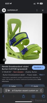 SnowBoard s Burton Custom vázáním. - 9