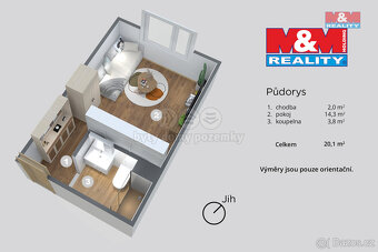 Prodej bytu 1+kk, 17 m², Děčín, ul. Rakovnická - 9