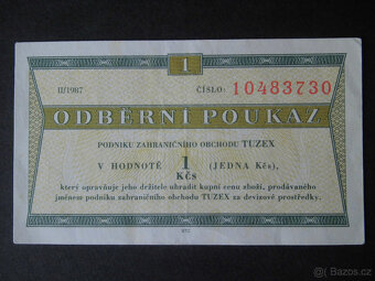 Tuzexové poukázky " 0,50Kčs a 1Kčs " - 9