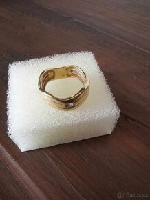 Zlatý prstýnek se zirkonem zlato 14K prsten - 9