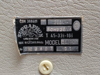 Přenosný gramofon SUPRAPHON model GE 101 - 9