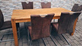 Masivní dubový jídelní stůl+ 6 židlí - 9