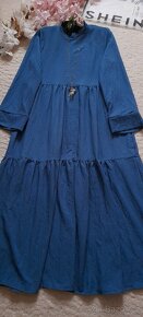Shein safírové volánové dlouhé šaty - NOVÉ - 9