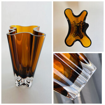 Rosenthal Křišťálová váza Flux Amber 14 cm, H. Paul - 9