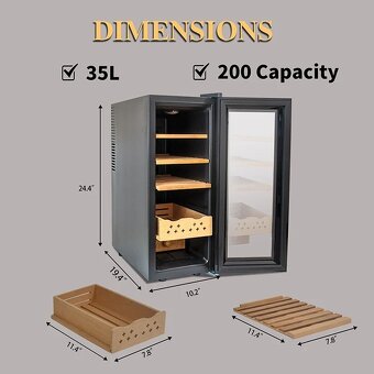 Elektrický Humidor 35 L - zabalený nepoužitý - 9
