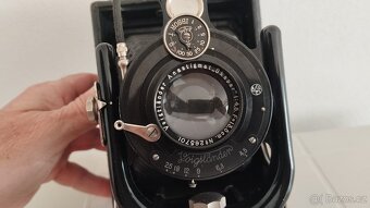 Starý velký měchový fotoaparát Voigtlander VAG Skopar - 9