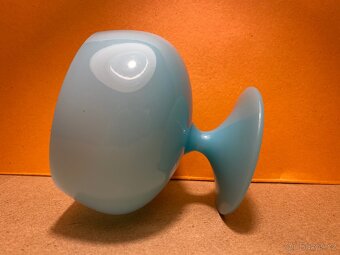 Modrobílá Opalová Skleněná Miska A Talíř - 9