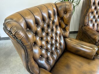 ♣Chesterfield 3+1+1 The Queen Anne ® Top "ušák" ♣ - 9
