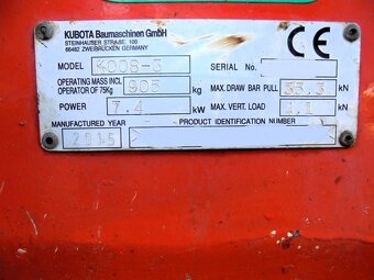 Mini rypadlo Kubota K 008-3 - 9