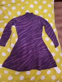 Pletené elegantní šaty Knit Mix - Fialová/L - 9