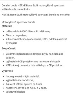 NERVE kevlarová bunda na motorku vel. M - 9