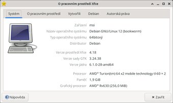 Laptop / Notebook MSI 610X, Debian 12 - 9