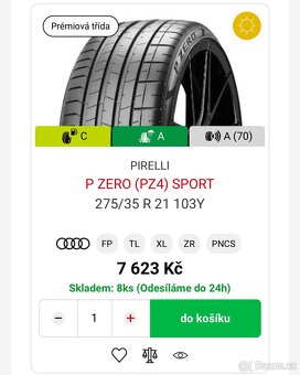 Letní Pirelli PZero run flat 275/35 a 315/35 r21, 8 mm - 9