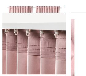 NOVÉ sametové balvněné závěsy Ikea Sanela růžové 140 x 300cm - 9