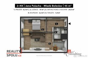 Prodej, byty/2+kk, 45 m2, Jana Palacha 1214, 29301 Mladá Bol - 9