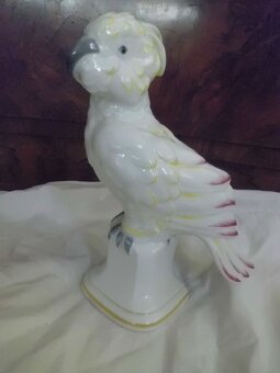 Krásná Starožitná Porcelánová Soška PAPOUŠEK - Horní Slavkov - 9