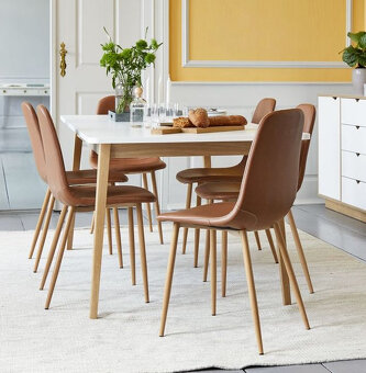 Rozkládací bílý jídelní stůl – 160/200×90 cm JYSK MAMMEN - 9