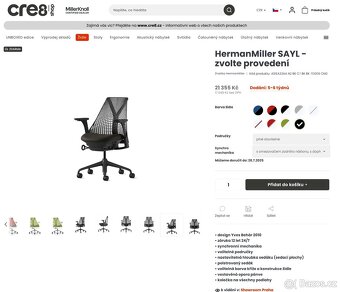 Kancelářská židle Herman Miller Sayl Blue PC 19200,- ZÁNOVNÍ - 9
