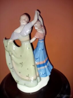 Tančící dívky. ROYAL DUX- ART-DECO sig. ELLY STROBACH - 9