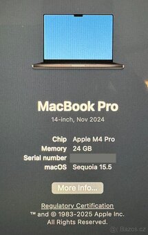 MacBook Pro 14 M4 PRO (2024) 24GB RAM,1TB SSD,CZ - 9