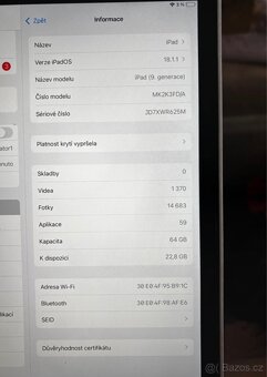 iPad 9. generace 10.2” (2021) 64GB – skvělý stav - 9