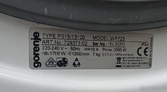 AP GORENJE WP723,BOCNI PLNENI,7KG,,VELMI ZACHOVALA - 9