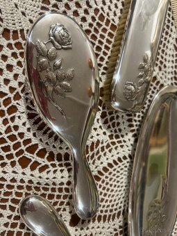 Luxusní vintage toaletní souprava GERO – postříbřená - 9