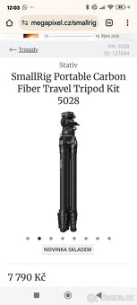 SmallRig 4221 Travel Video Tripod Kit – nový, nerozbalený dá - 9
