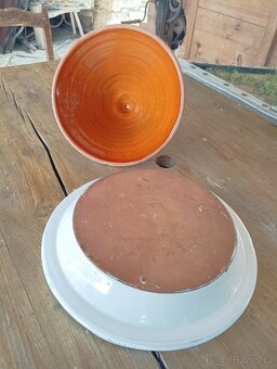 STARÝ MAROCKÝ KERAMICKÝ TAJINE HRNEC RUČNĚ VYROBENÝ - 9