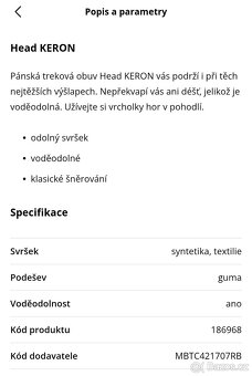 Pánské trekové boty HEAD Keron vel.41 - 9
