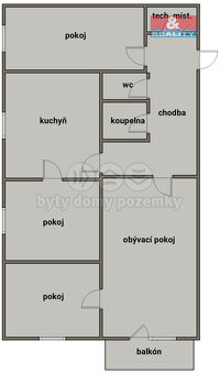 Prodej bytu 4+1, 83 m², Jindřichův Hradec, ul. Kosmonautů - 9