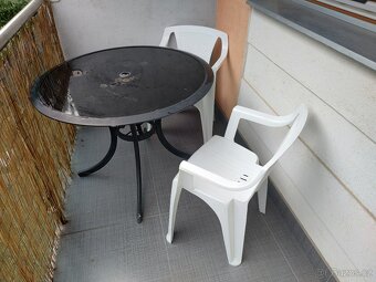 ⭐⭐⭐ZAHRADNÍ POSEZENÍ KOMPLET STOLEK+ 2x ŽIDLE + SLUNEČNÍK - 9
