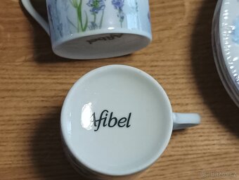 VINTAGE PORCELÁNOVÁ KÁVOVÁ SOUPRAVA AFIBEL FRANCIE - 9