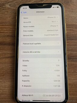 Prodám iPhone 11, 128GB žluté barvy - 9