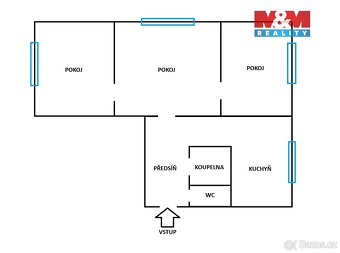Prodej bytu 3+1, 58 m², Orlová, ul. Kpt. Jaroše - 9