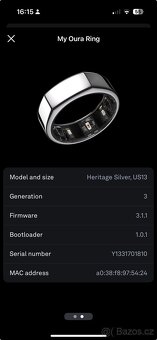 OURA Ring 3 Heritage Silver, velikost 13 - 9